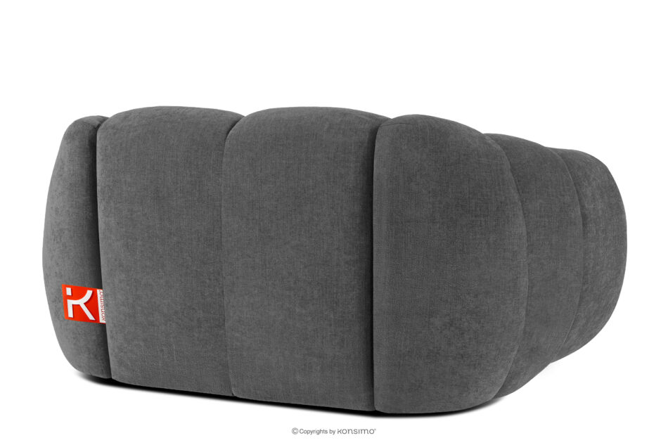 FLAVA Pikowany fotel retro modern popielaty popielaty - zdjęcie 3