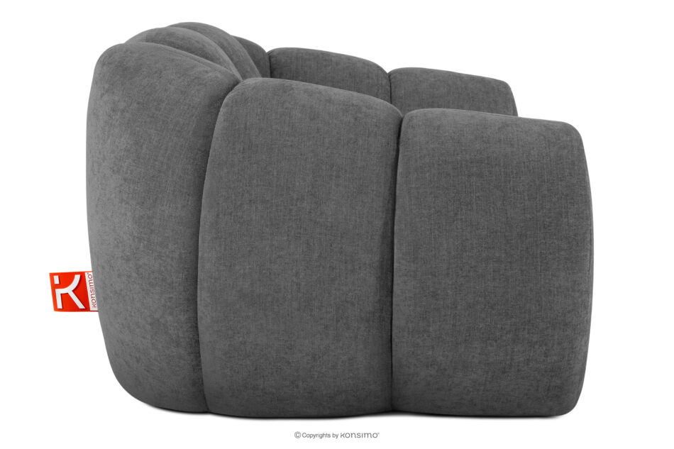 FLAVA Pikowany fotel retro modern popielaty popielaty - zdjęcie 4