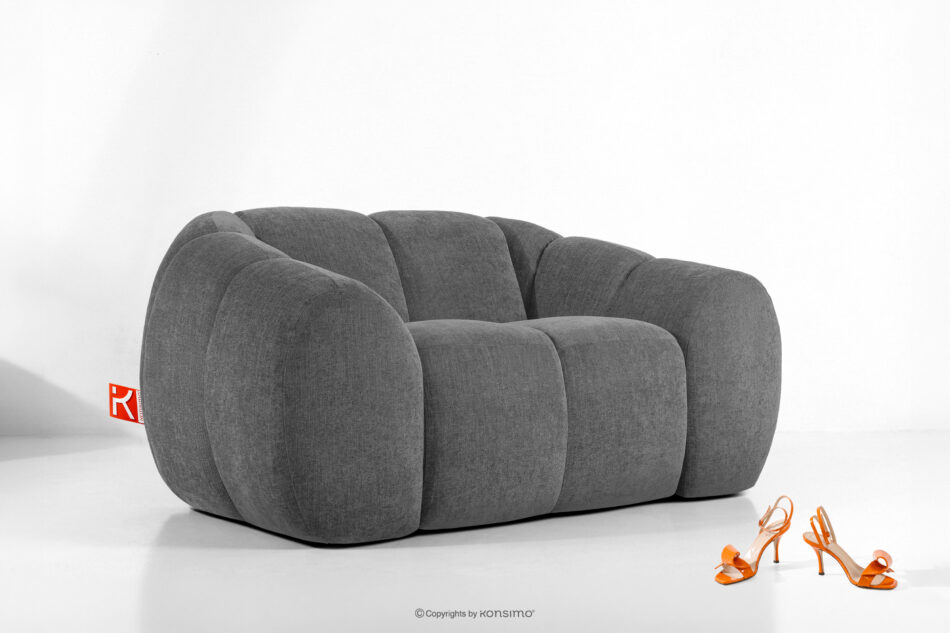 FLAVA Pikowany fotel retro modern popielaty popielaty - zdjęcie 9