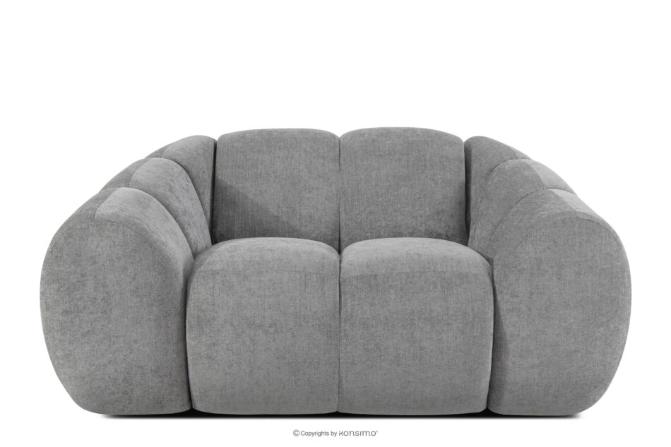 FLAVA Pikowany fotel retro modern jasny popielaty jasny popielaty - zdjęcie 0