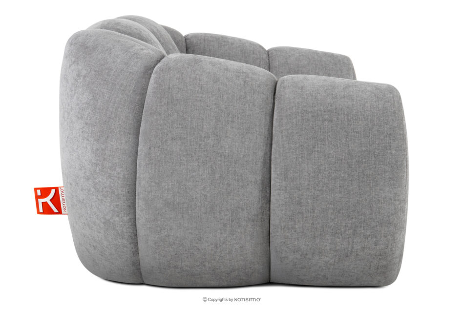 FLAVA Pikowany fotel retro modern jasny popielaty jasny popielaty - zdjęcie 4