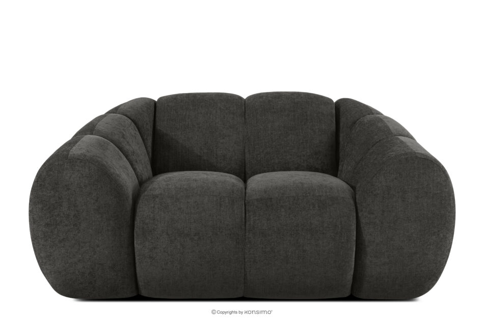 FLAVA Pikowany fotel retro modern grafitowy grafitowy - zdjęcie 0