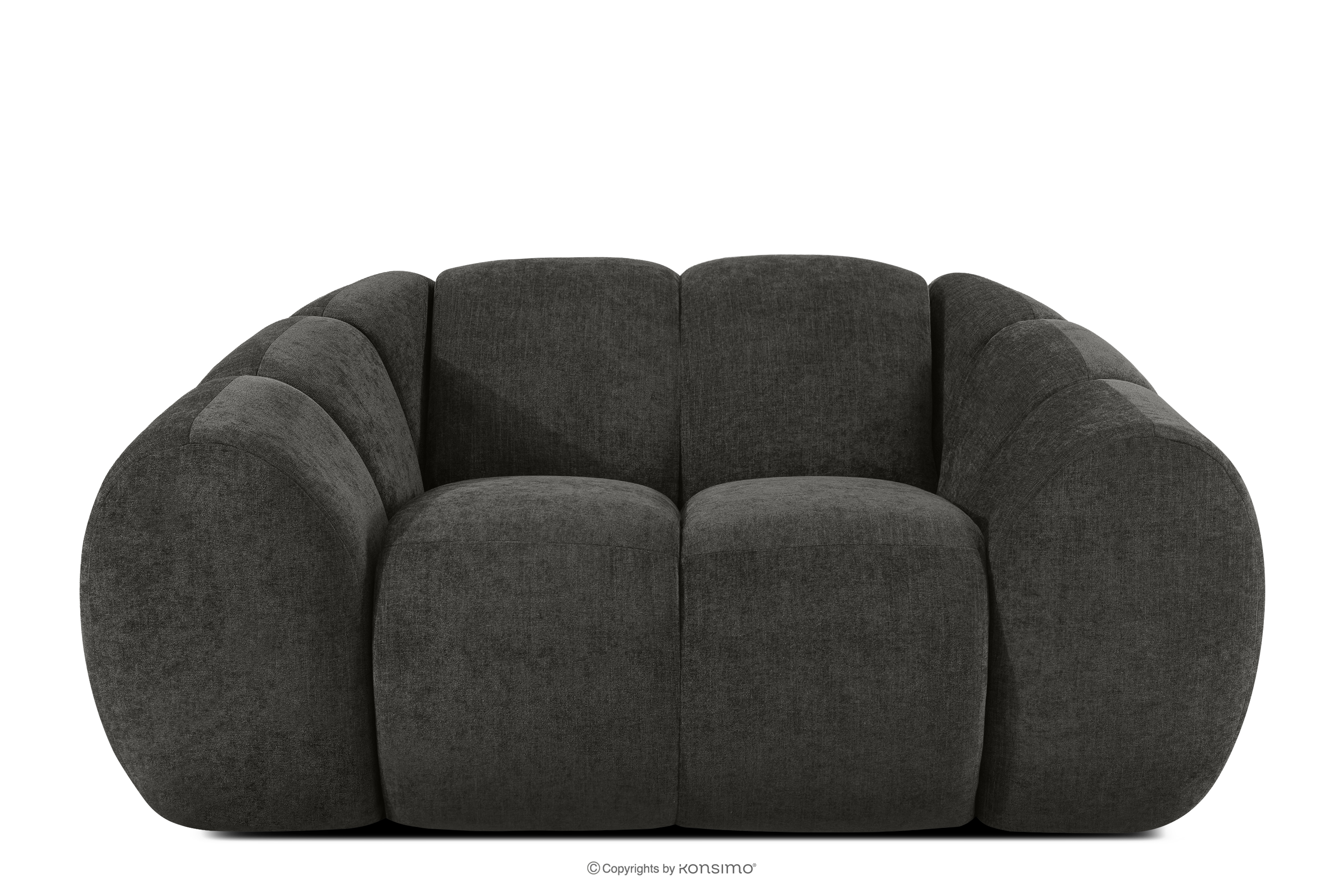 Pikowany fotel retro modern grafitowy