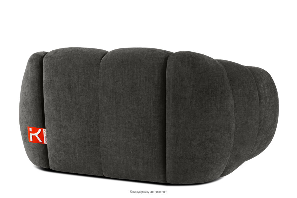 FLAVA Pikowany fotel retro modern grafitowy grafitowy - zdjęcie 3