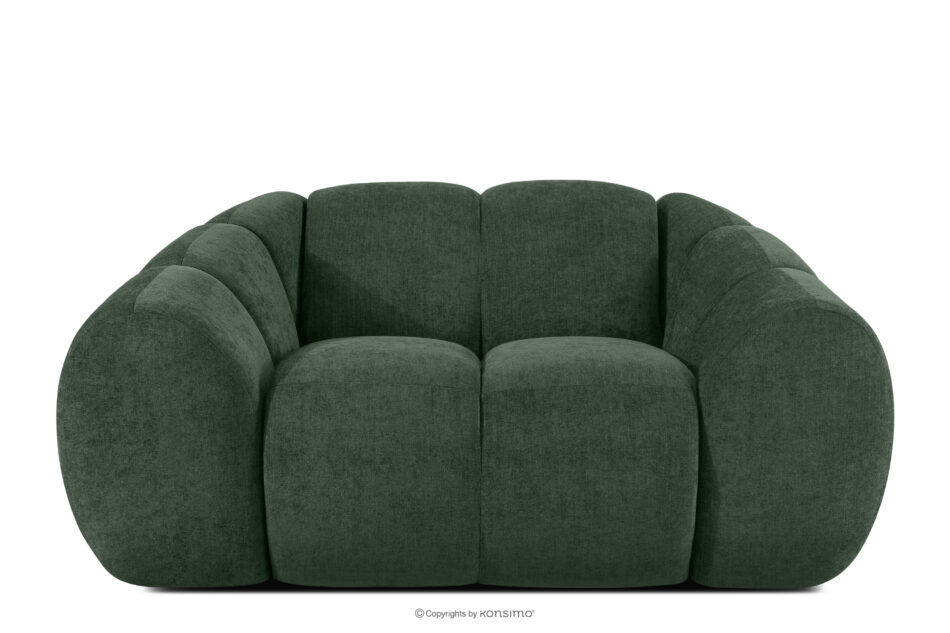 FLAVA Pikowany fotel retro modern ciemny zielony ciemny zielony - zdjęcie 0