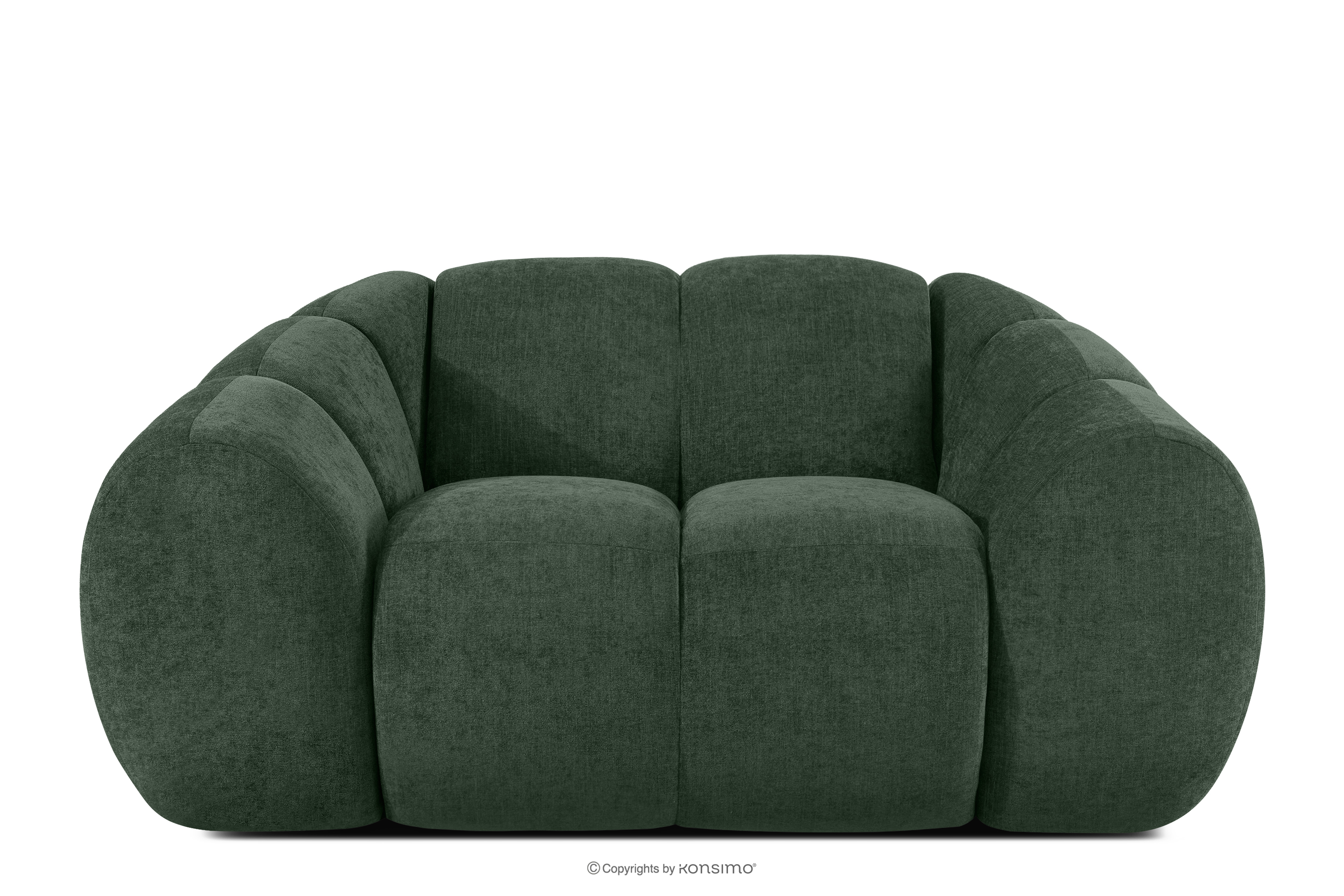 Pikowany fotel retro modern ciemny zielony