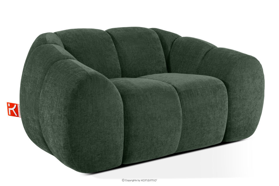 FLAVA Pikowany fotel retro modern ciemny zielony ciemny zielony - zdjęcie 2