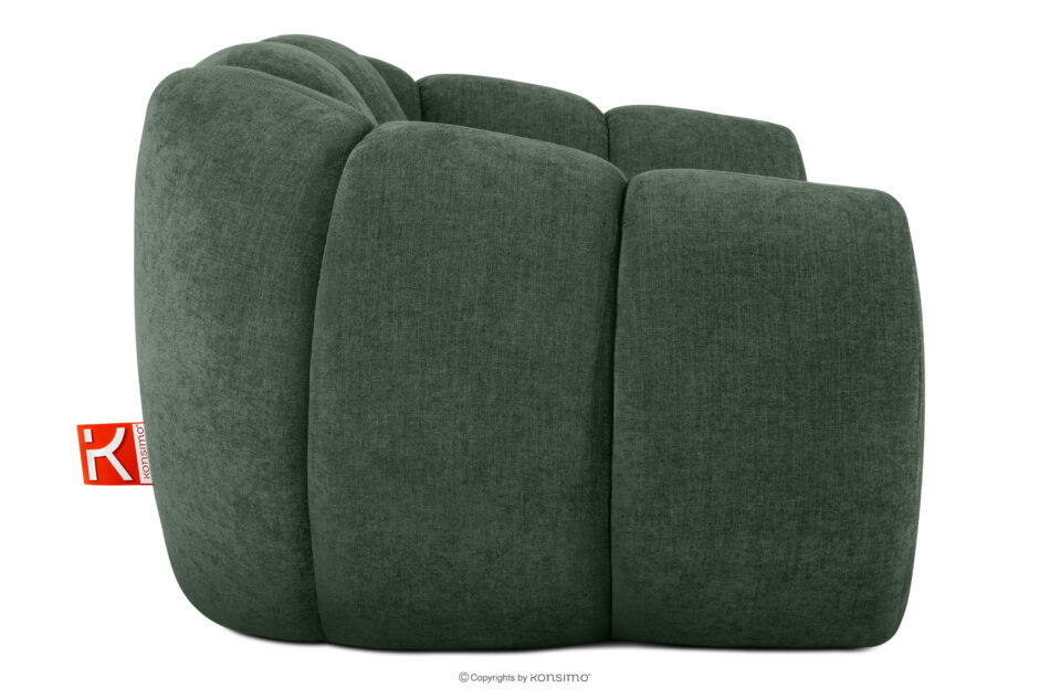 FLAVA Pikowany fotel retro modern ciemny zielony ciemny zielony - zdjęcie 4