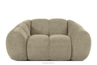 Pikowany fotel retro modern piaskowy