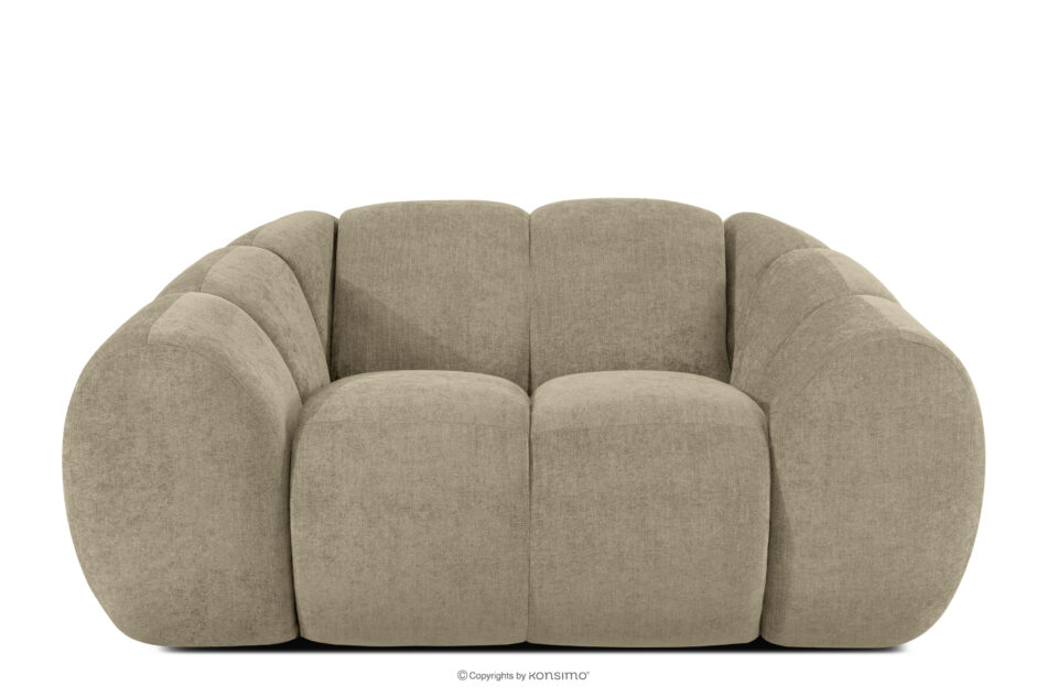 FLAVA Pikowany fotel retro modern piaskowy piaskowy - zdjęcie 0