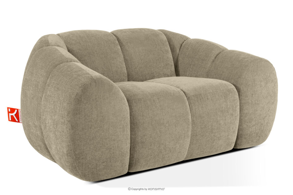 FLAVA Pikowany fotel retro modern piaskowy piaskowy - zdjęcie 2