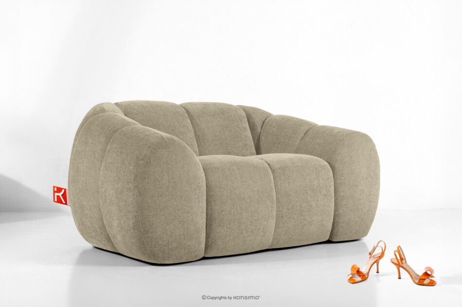 FLAVA Pikowany fotel retro modern piaskowy piaskowy - zdjęcie 9