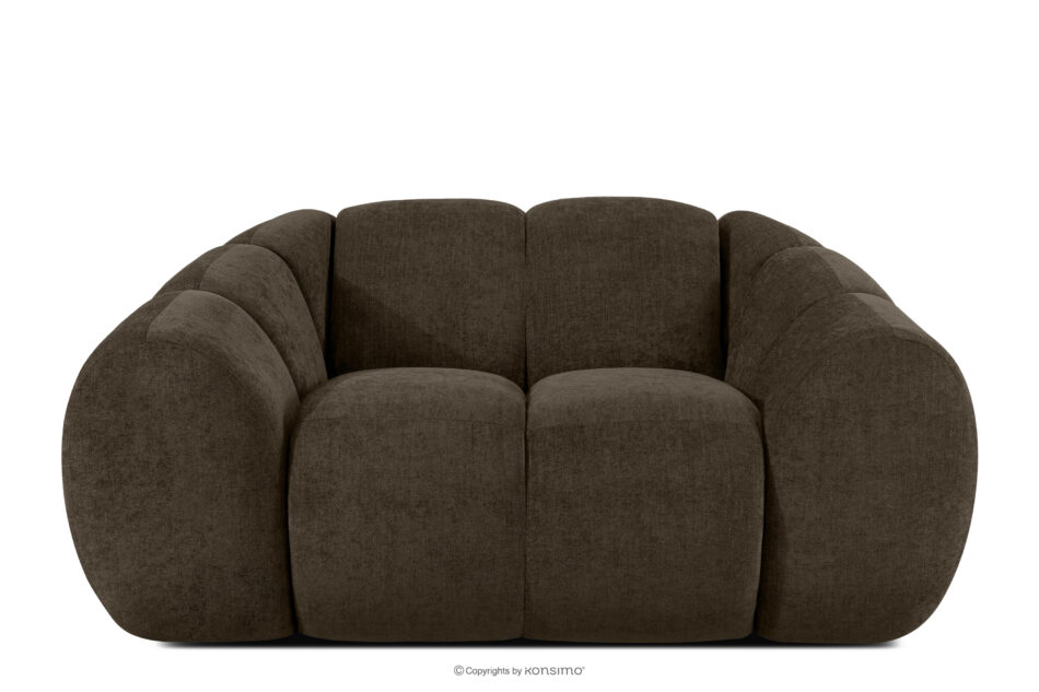 FLAVA Pikowany fotel retro modern brązowy brązowy - zdjęcie 0