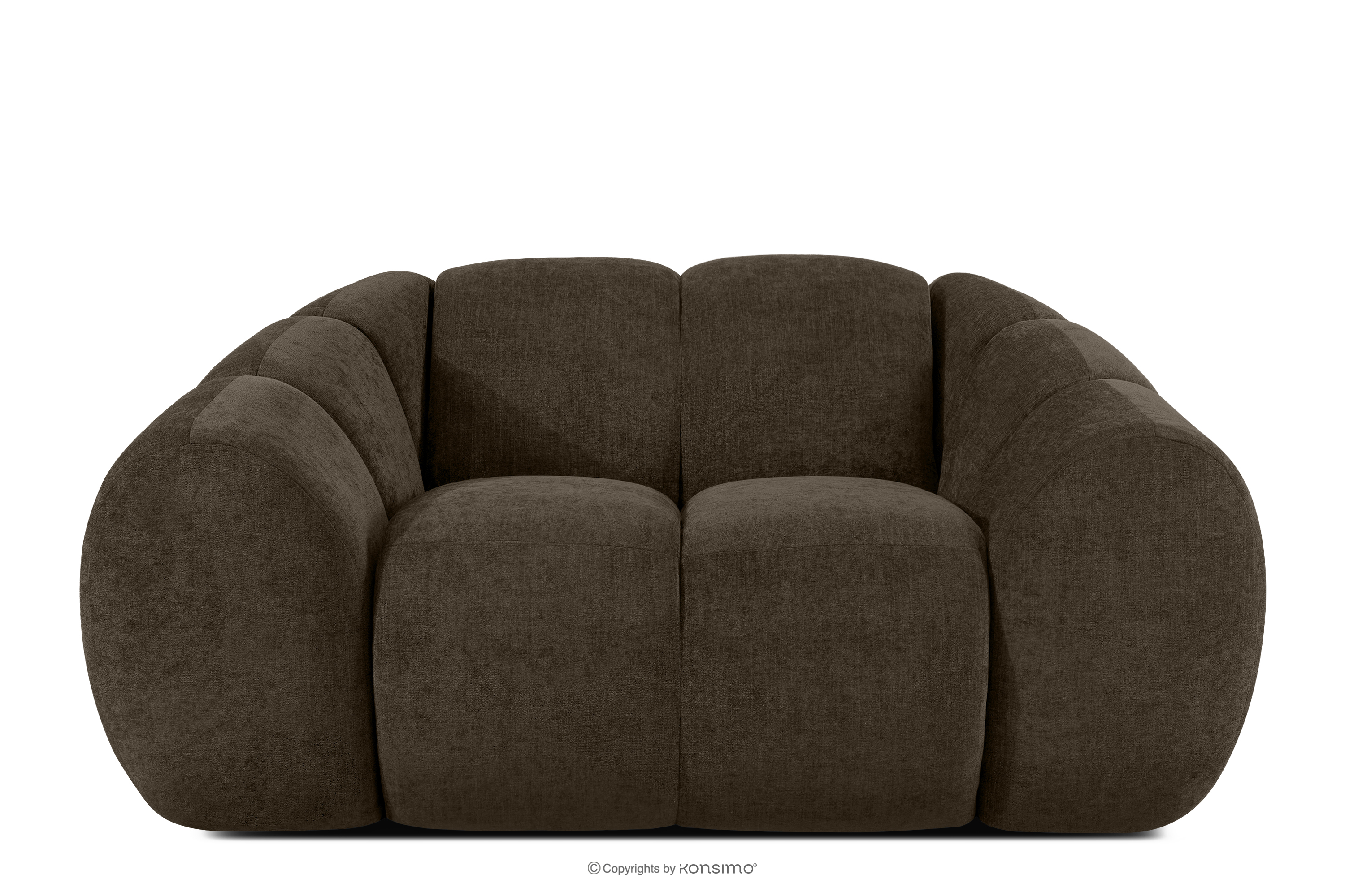 Pikowany fotel retro modern brązowy