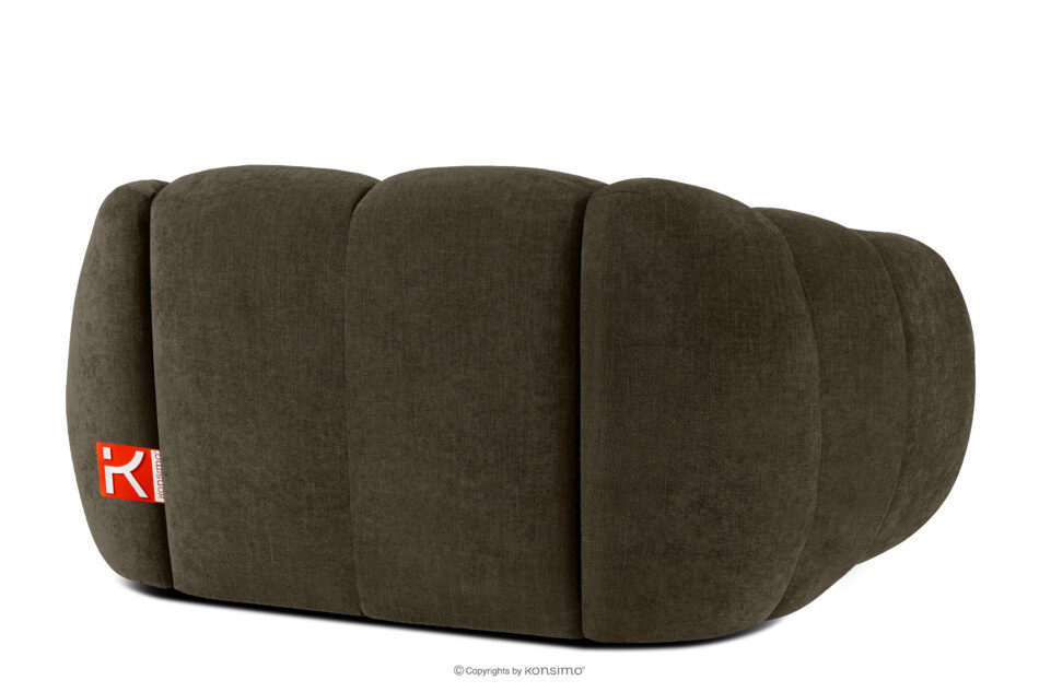 FLAVA Pikowany fotel retro modern brązowy brązowy - zdjęcie 3