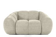 Pikowany fotel retro modern ecru