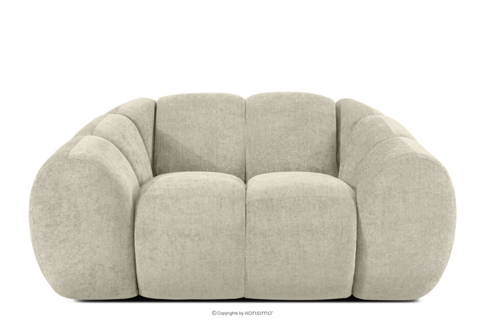 FLAVA Pikowany fotel retro modern ecru ecru - zdjęcie 0