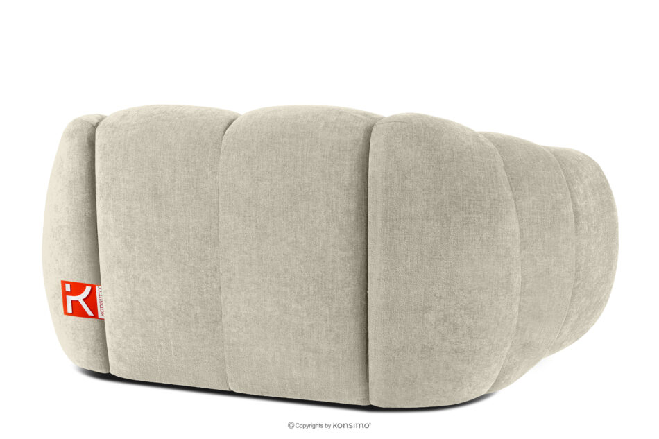 FLAVA Pikowany fotel retro modern ecru ecru - zdjęcie 3