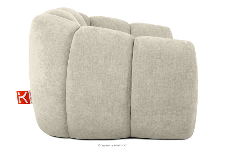 FLAVA Pikowany fotel retro modern ecru ecru - zdjęcie 4