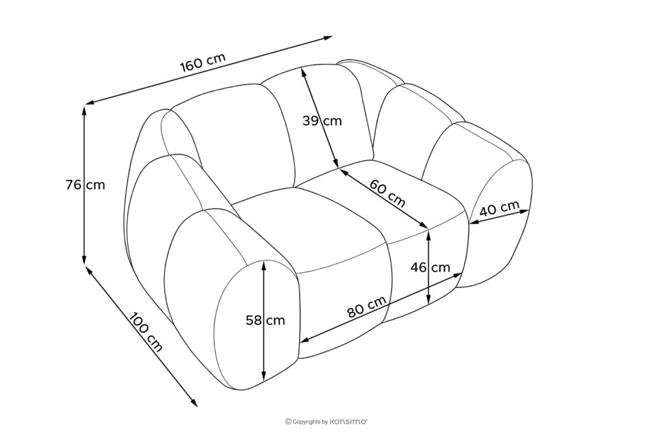 FLAVA Pikowany fotel retro modern ecru ecru - zdjęcie 11
