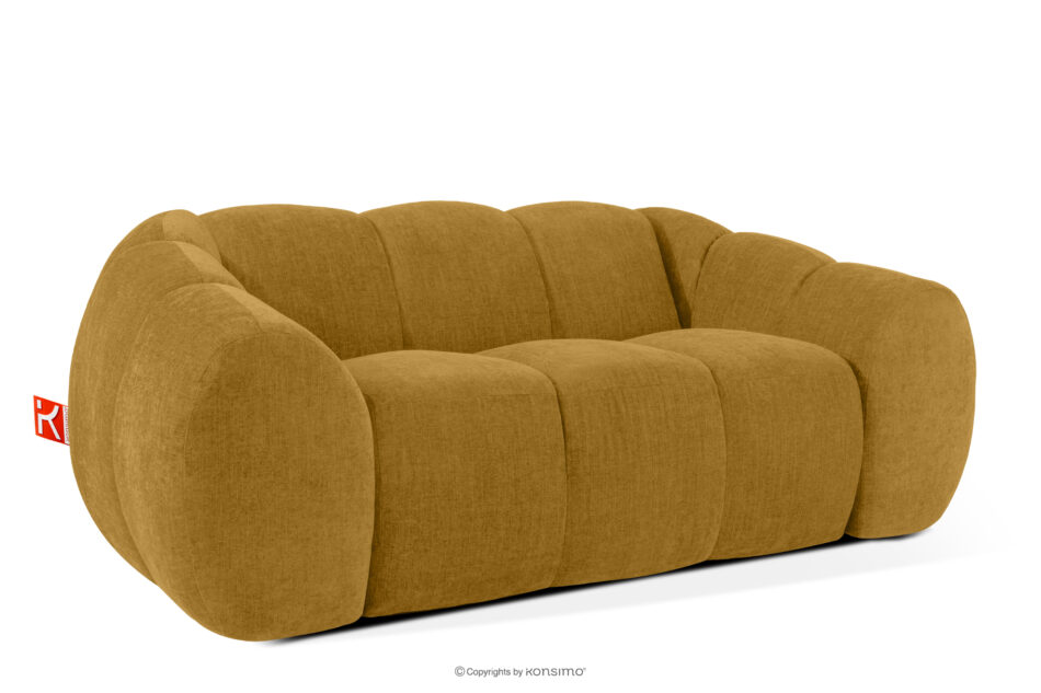 FLAVA Pikowana sofa dwuosobowa retro modern miodowy miodowy - zdjęcie 2