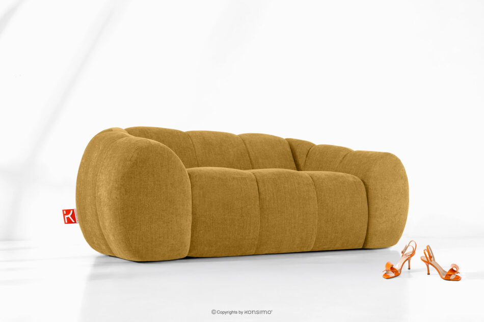 FLAVA Pikowana sofa dwuosobowa retro modern miodowy miodowy - zdjęcie 8