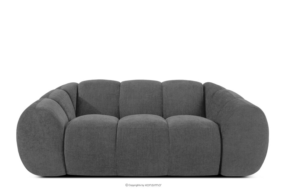 FLAVA Pikowana sofa dwuosobowa retro modern popielaty popielaty - zdjęcie 0
