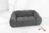 FLAVA Pikowana sofa dwuosobowa retro modern popielaty popielaty - zdjęcie 2