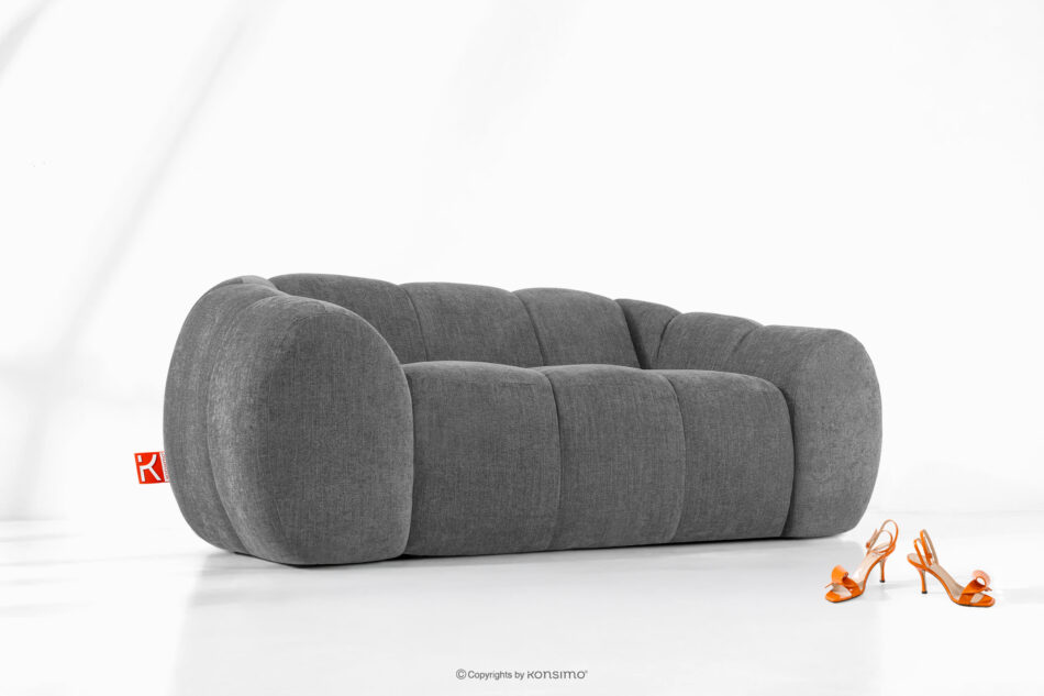 FLAVA Pikowana sofa dwuosobowa retro modern popielaty popielaty - zdjęcie 8