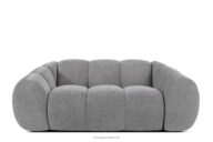 Pikowana sofa dwuosobowa retro modern jasny popielaty