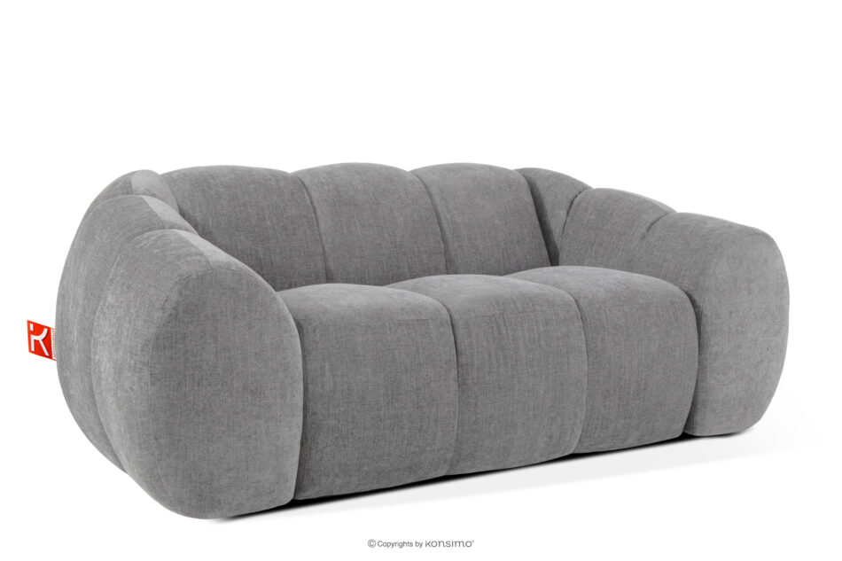 FLAVA Pikowana sofa dwuosobowa retro modern jasny popielaty jasny popielaty - zdjęcie 2
