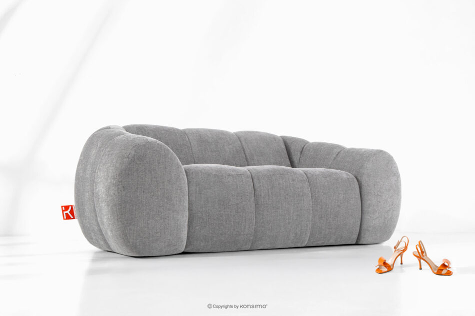 FLAVA Pikowana sofa dwuosobowa retro modern jasny popielaty jasny popielaty - zdjęcie 8