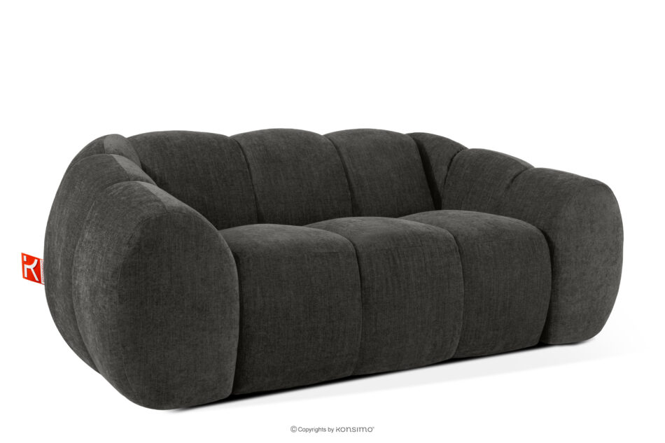 FLAVA Pikowana sofa dwuosobowa retro modern grafitowy grafitowy - zdjęcie 2