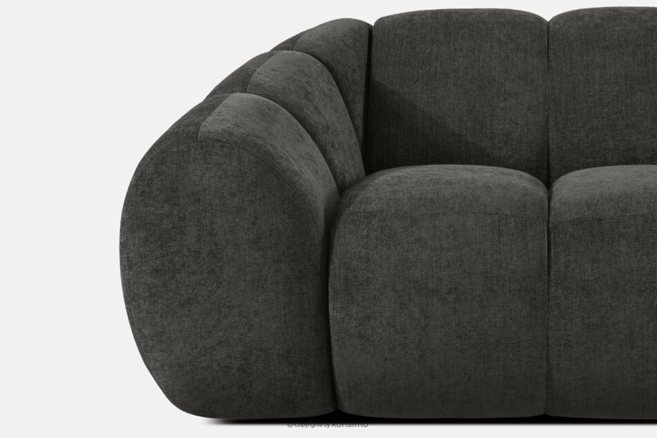 FLAVA Pikowana sofa dwuosobowa retro modern grafitowy grafitowy - zdjęcie 5