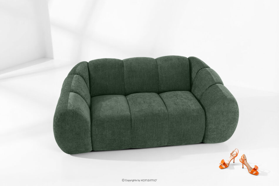 FLAVA Pikowana sofa dwuosobowa retro modern ciemny zielony ciemny zielony - zdjęcie 1