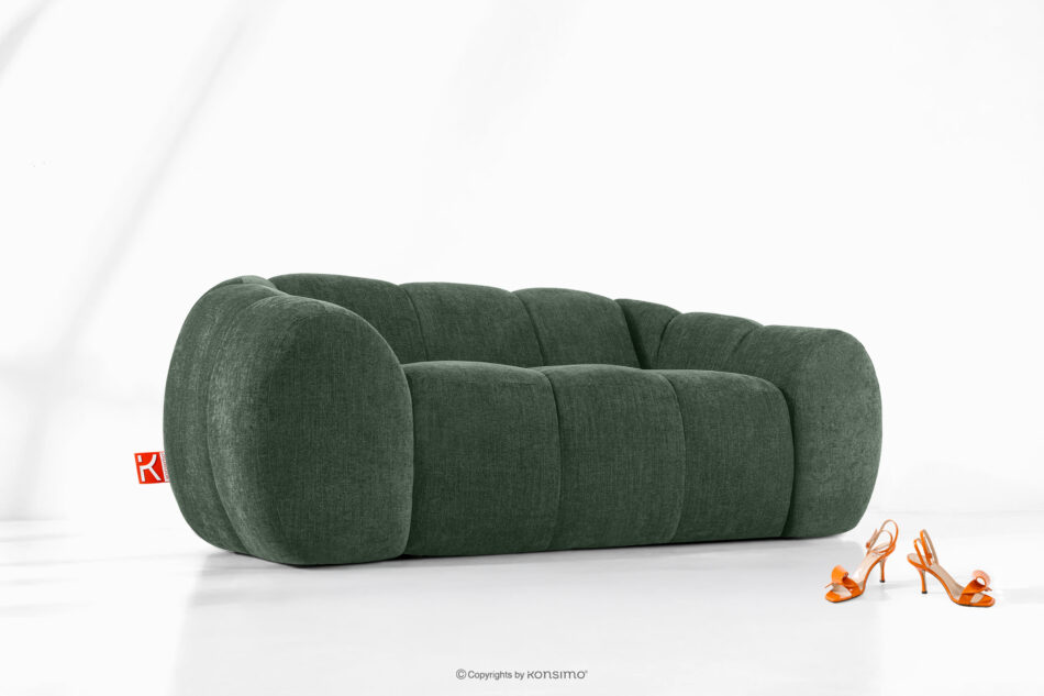 FLAVA Pikowana sofa dwuosobowa retro modern ciemny zielony ciemny zielony - zdjęcie 8
