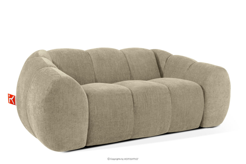 FLAVA Pikowana sofa dwuosobowa retro modern piaskowy piaskowy - zdjęcie 2