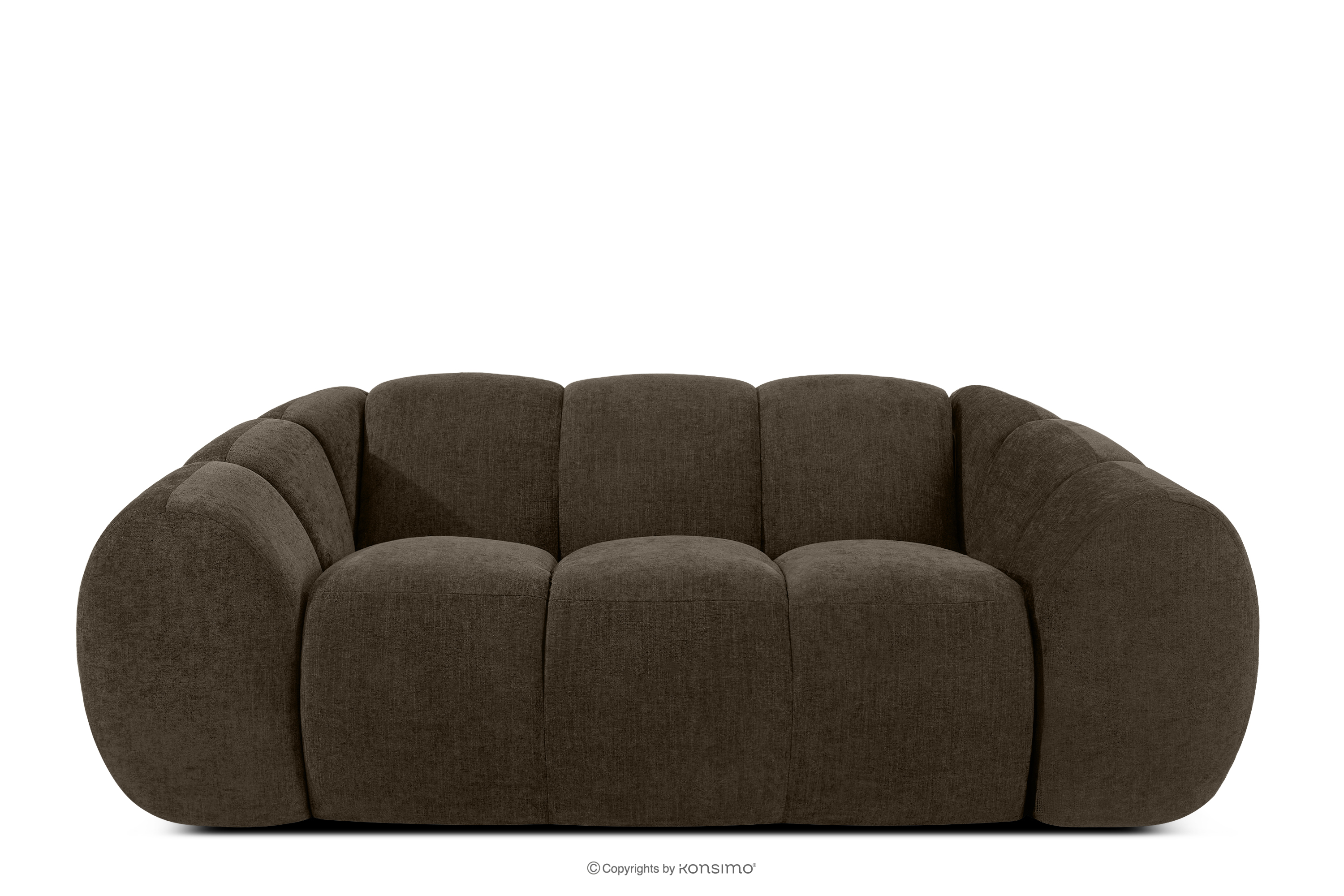Pikowana sofa dwuosobowa retro modern brązowy