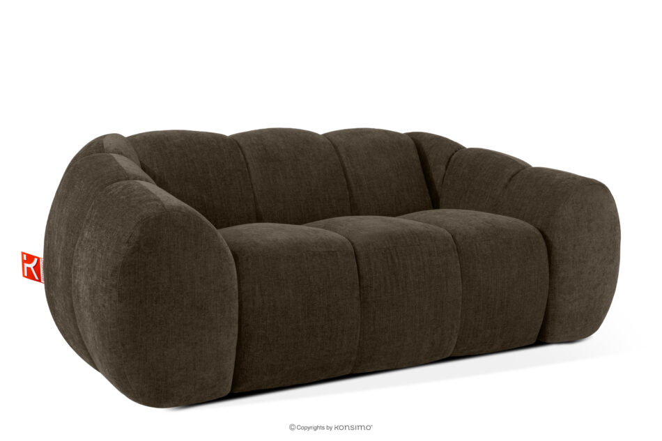 FLAVA Pikowana sofa dwuosobowa retro modern brązowy brązowy - zdjęcie 2