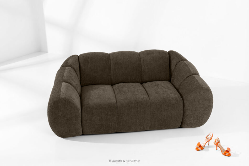 FLAVA Pikowana sofa dwuosobowa retro modern brązowy brązowy - zdjęcie 1
