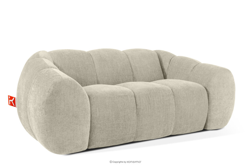 FLAVA Pikowana sofa dwuosobowa retro modern ecru ecru - zdjęcie 2