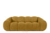FLAVA Pikowana sofa trzyosobowa retro modern miodowy miodowy - zdjęcie 1