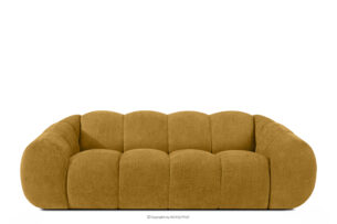 FLAVA, https://konsimo.pl/kolekcja/flava/ Pikowana sofa trzyosobowa retro modern miodowy miodowy - zdjęcie