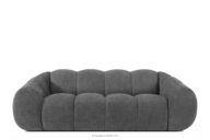 Pikowana sofa trzyosobowa retro modern popielaty
