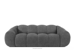 FLAVA, https://konsimo.pl/kolekcja/flava/ Pikowana sofa trzyosobowa retro modern popielaty popielaty - zdjęcie