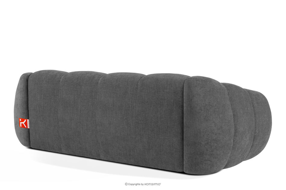 FLAVA Pikowana sofa trzyosobowa retro modern popielaty popielaty - zdjęcie 3