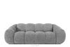 FLAVA Pikowana sofa trzyosobowa retro modern jasny popielaty jasny popielaty - zdjęcie 1