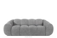 Pikowana sofa trzyosobowa retro modern jasny popielaty