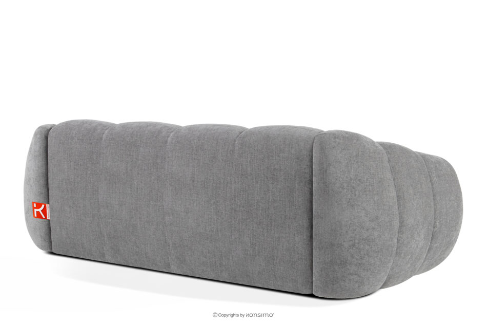 FLAVA Pikowana sofa trzyosobowa retro modern jasny popielaty jasny popielaty - zdjęcie 3