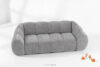 FLAVA Pikowana sofa trzyosobowa retro modern jasny popielaty jasny popielaty - zdjęcie 2